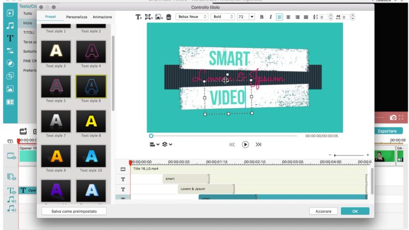 Personalizzare titoli in Filmora