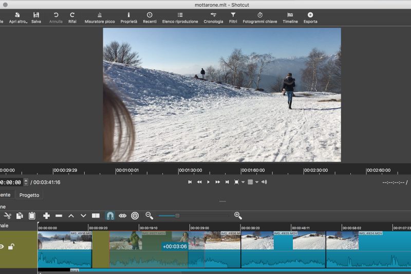 ShotCut montaggio video gratuito